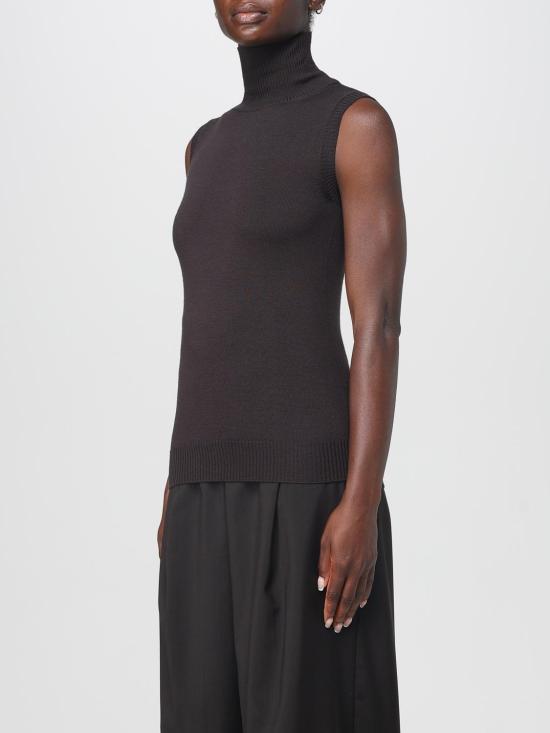 25FW 스포트막스 VERTIGO 베르티고 버진울 슬리브리스 탑  2522366011600 006 Brown - SPORTMAX