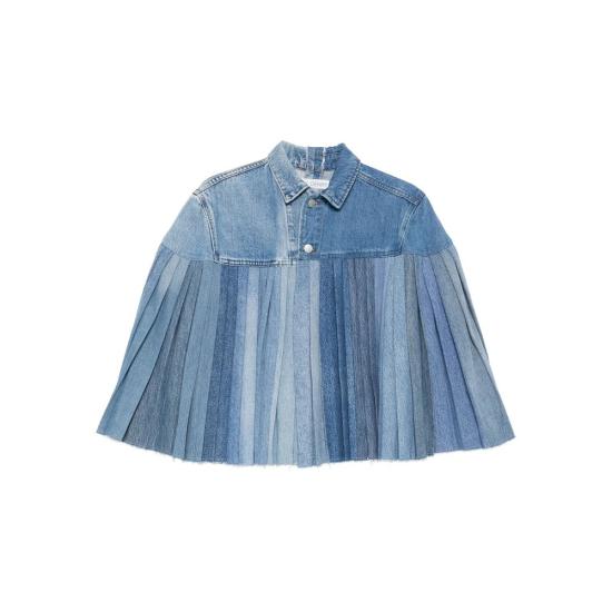 25FW 이엘브이 데님 자켓 PLEATED MILBL BLUE