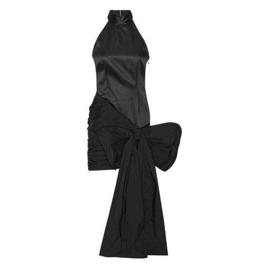 25FW 로테이트 바이 크리스텐슨 롱 원피스 114519100 SATIN BOW 100 Black