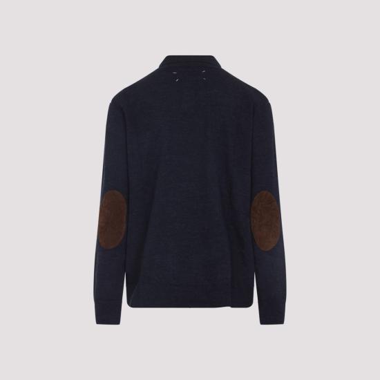 25FW 마르지엘라 엘보 패치 폴로 니트 S50GL0061 M13098 511 BLUE - MAISON MARGIELA