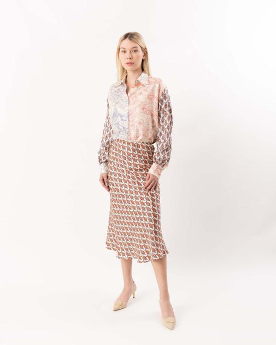  라 프레스틱 위스통 미디 스커트 La Prestic Ouiston Nola 스커트 솔레유 루즈 - LA PRESTIC OUISTON