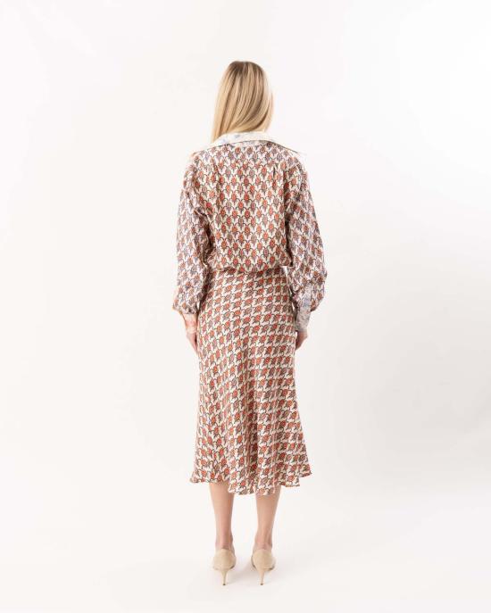  라 프레스틱 위스통 미디 스커트 La Prestic Ouiston Nola 스커트 솔레유 루즈 - LA PRESTIC OUISTON