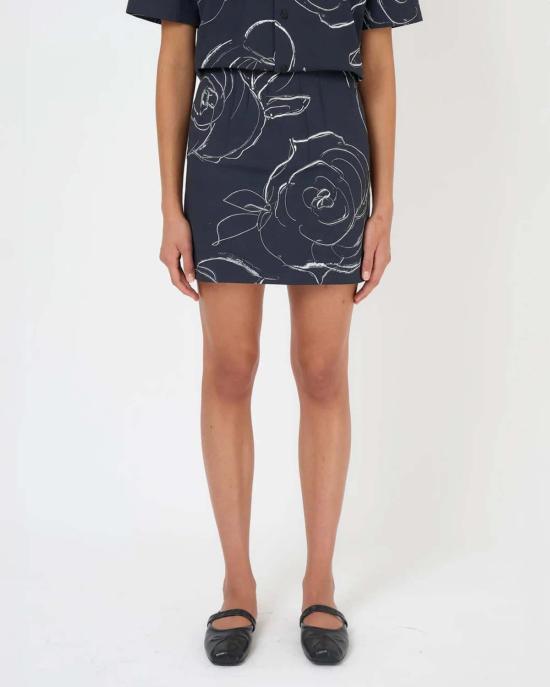  마르니 숏 스커트 헤비 팝린 미니 스커트 블랙 - MARNI