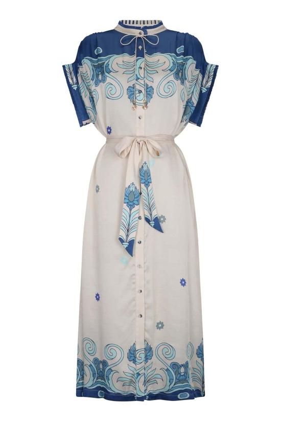  캐롤리나 케이 롱 원피스 캐롤라이나 K 발레리 카프탄 타일 크림 - CAROLINA K