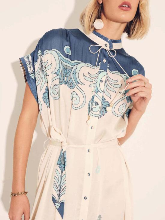  캐롤리나 케이 롱 원피스 캐롤라이나 K 발레리 카프탄 타일 크림 - CAROLINA K