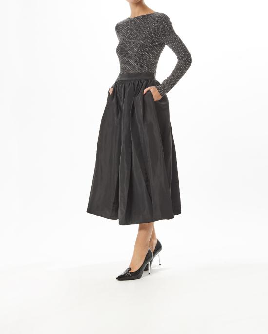 25SS 칼라거펠트 롱 스커트 A1W12002 999 NERO - KARL LAGERFELD