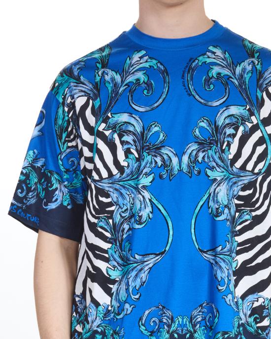 25SS 베르사체 반팔 티셔츠 78GAH6XA JS464 288 cobalt MULTICOLOR - VERSACE