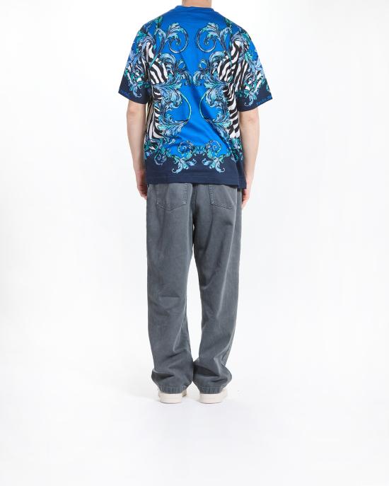 25SS 베르사체 반팔 티셔츠 78GAH6XA JS464 288 cobalt MULTICOLOR - VERSACE
