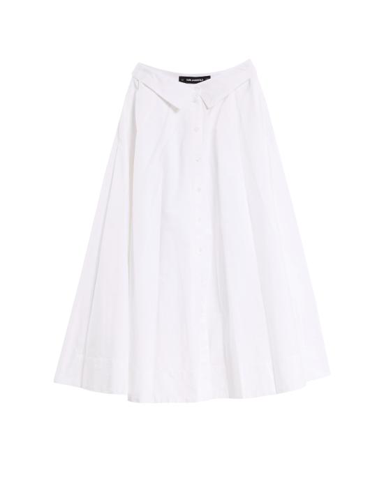 25SS 칼라거펠트 롱 스커트 A2W12005 100 white BIANCO