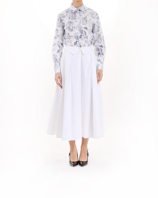 25SS 칼라거펠트 롱 스커트 A2W12005 100 white BIANCO - KARL LAGERFELD