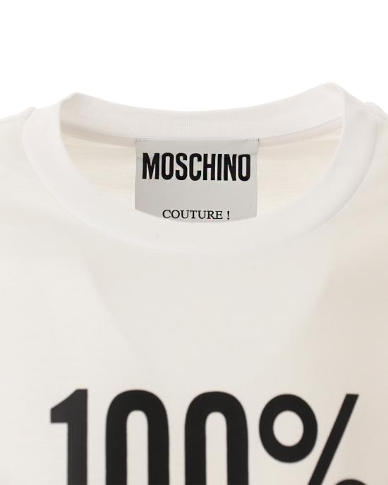  모스키노 반팔 티셔츠 0715 0241 1001 BIANCO - MOSCHINO