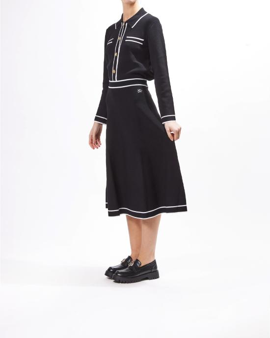 25SS 칼라거펠트 미디 스커트 A1W12005 999 NERO - KARL LAGERFELD