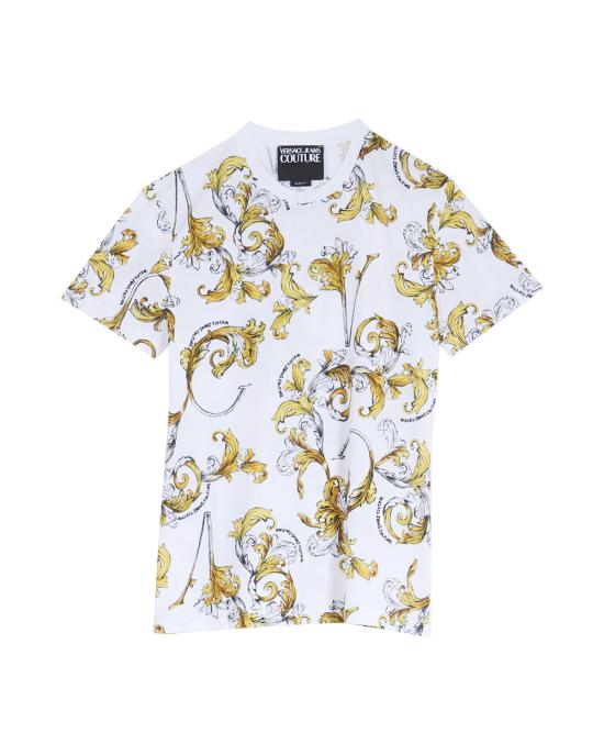 25SS 베르사체 반팔 티셔츠 78GAH6S0 JS458 G03 BIANCO MULTI