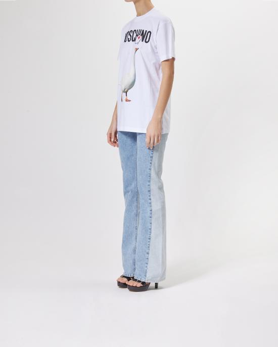 25SS 모스키노 반팔 티셔츠 0715 0541 1001 BIANCO - MOSCHINO