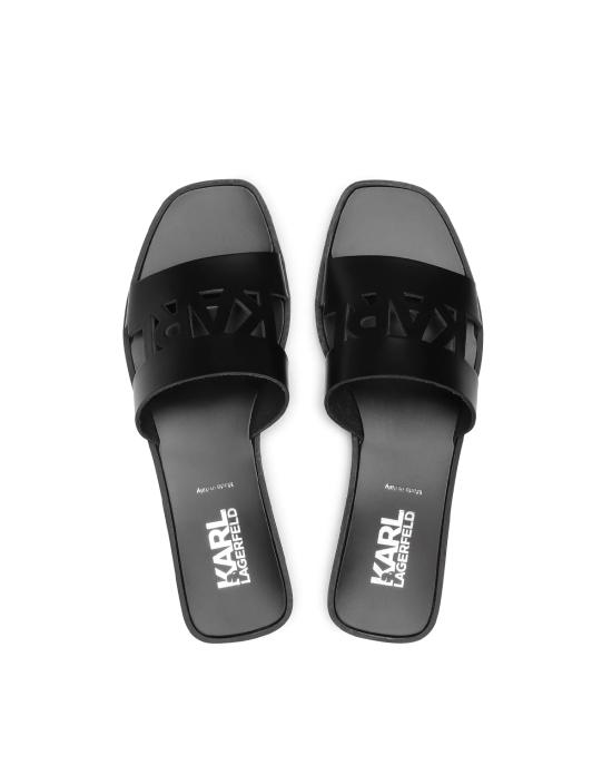  칼라거펠트 뮬/슬리퍼 KL80405 00X black Leather Mono NERO - KARL LAGERFELD