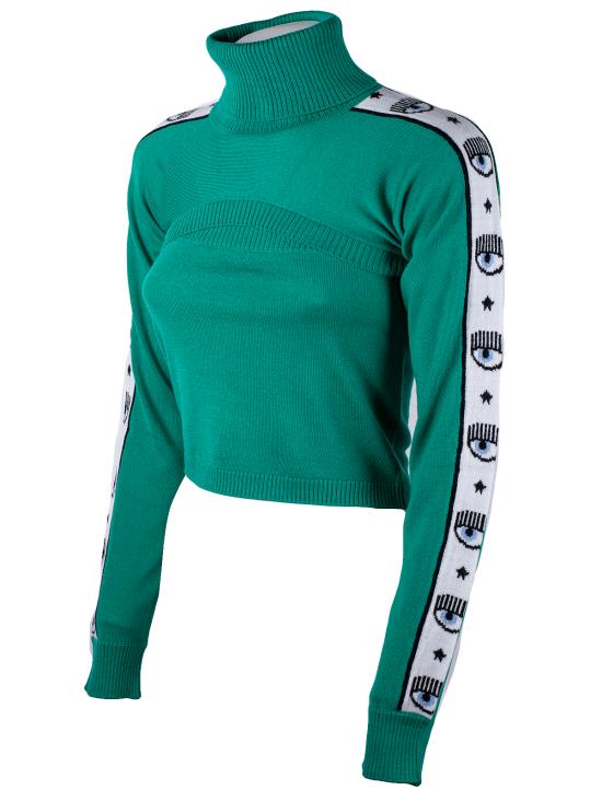  키아라 페라그니 터틀넥 73CBFM04 CMH10 103 pool green VERDE - CHIARA FERRAGNI