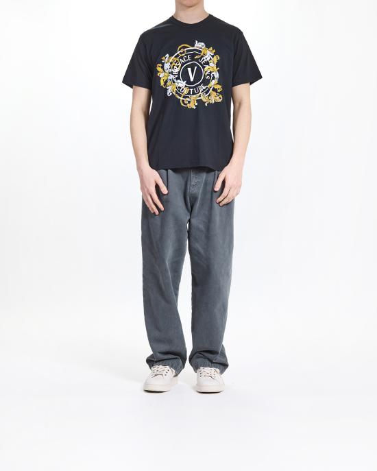 25SS 베르사체 반팔 티셔츠 78GAHC01 CJ01C G89 NERO MULTI - VERSACE