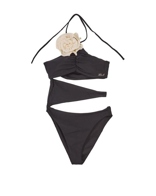 26SS 칼라거펠트 원피스 수영복 KHA2W46006 999 NERO