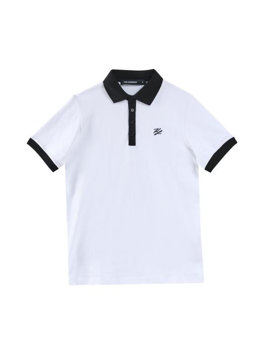 25FW 칼라거펠트 폴로 티셔츠 KM745017 552235 10 white BIANCO