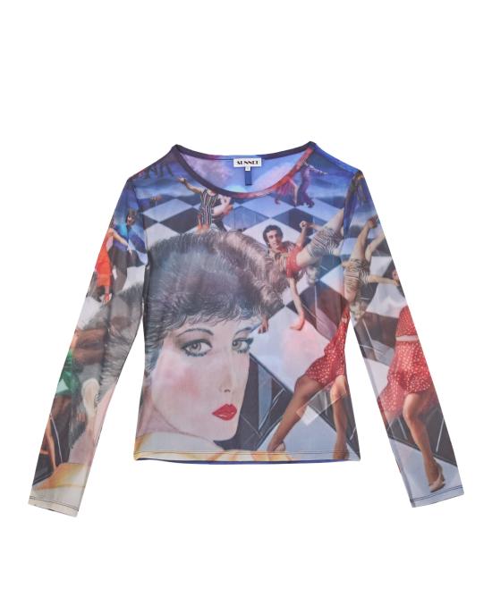 25SS 써네이 긴팔 티셔츠 RTWWTOP016 0023 yellow MULTICOLOR