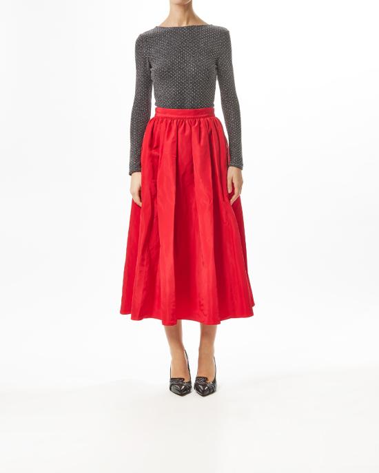 25SS 칼라거펠트 롱 스커트 A1W12002 034 racing red ROSSO - KARL LAGERFELD