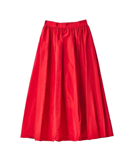 25SS 칼라거펠트 롱 스커트 A1W12002 034 racing red ROSSO