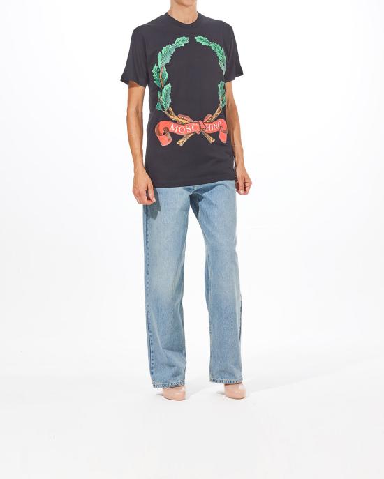 25FW 모스키노 반팔 티셔츠 0702 5441 1555 NERO - MOSCHINO