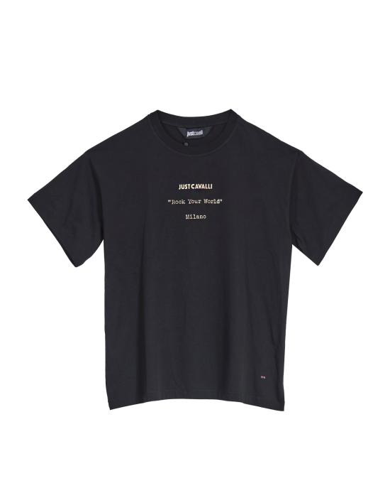 25SS 저스트까발리 반팔 티셔츠 78OAHC02 CJ600 899 black NERO
