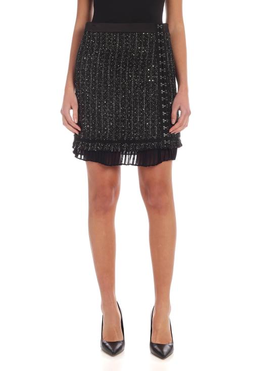  칼라거펠트 숏 스커트 96KW1207 BRONZO