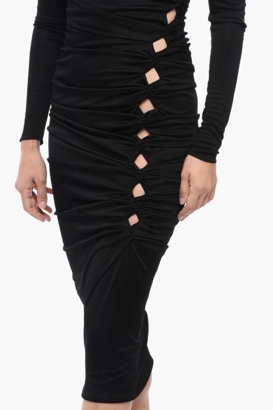  베르사체 미디 원피스 1011244 1A00572 1B000 Black - VERSACE