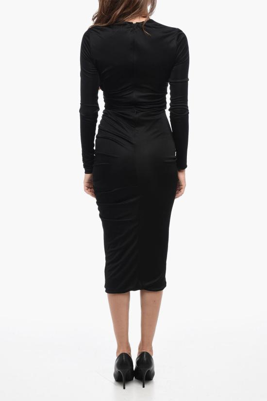  베르사체 미디 원피스 1011244 1A00572 1B000 Black - VERSACE