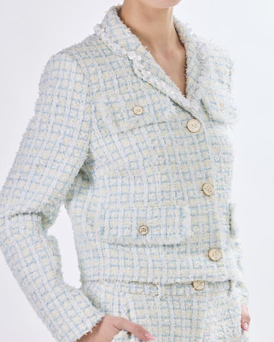 25SS 칼라거펠트 수트 자켓 A2W14024 1TW boucl Kentucky Blue and White MULTICOLOR - KARL LAGERFELD