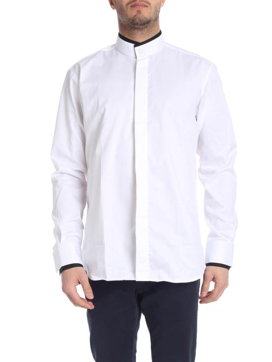 26SS 칼라거펠트 긴팔 셔츠 KM605112 2552602 19 white black BIANCO NERO - KARL LAGERFELD