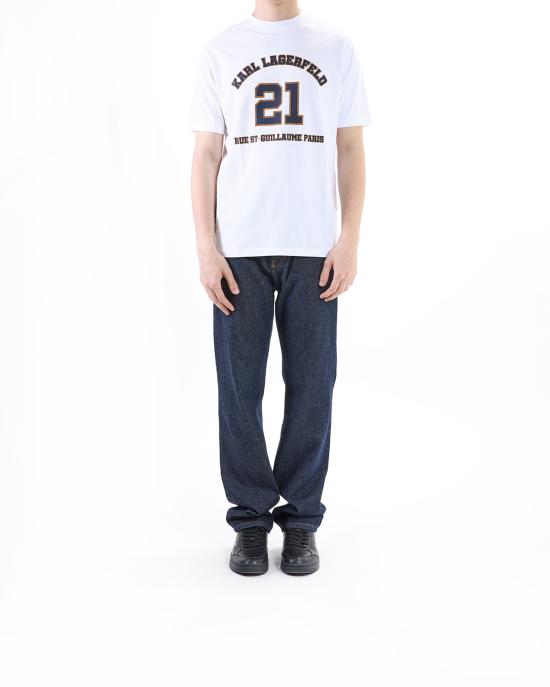 25SS 칼라거펠트 반팔 티셔츠 KM755147 552225 10 white BIANCO - KARL LAGERFELD