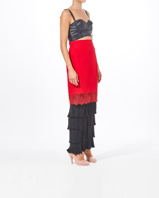 24FW 모스키노 롱 스커트 0106 5433 2115 NERO ROSSO - MOSCHINO