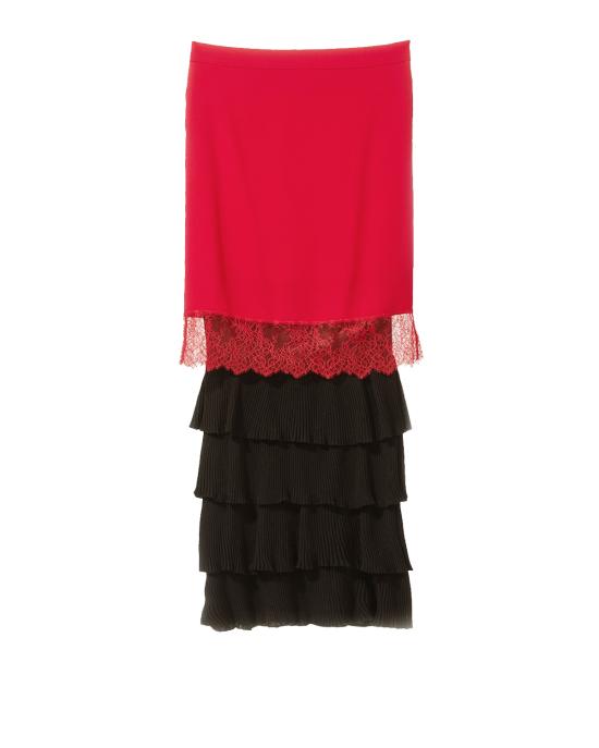 24FW 모스키노 롱 스커트 0106 5433 2115 NERO ROSSO