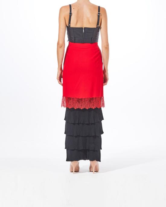 24FW 모스키노 롱 스커트 0106 5433 2115 NERO ROSSO - MOSCHINO