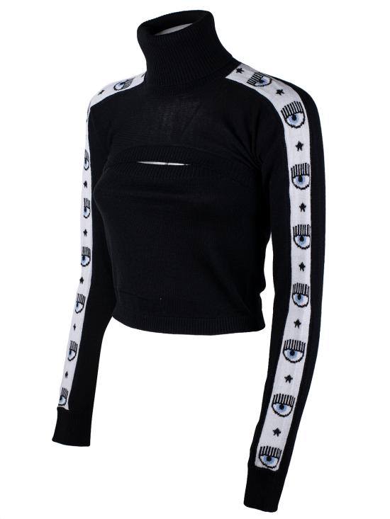  키아라 페라그니 터틀넥 73CBFM04 CMH10 899 black NERO - CHIARA FERRAGNI