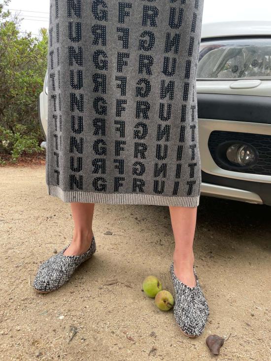  베클리나 플랫 슈즈 크로셰 발레 플랫 블랙/화이트 - BEKLINA