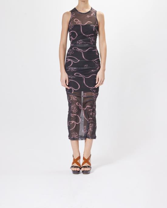 25SS 모스키노 롱 원피스 251K10469 3240 1555 NERO MULTI - MOSCHINO