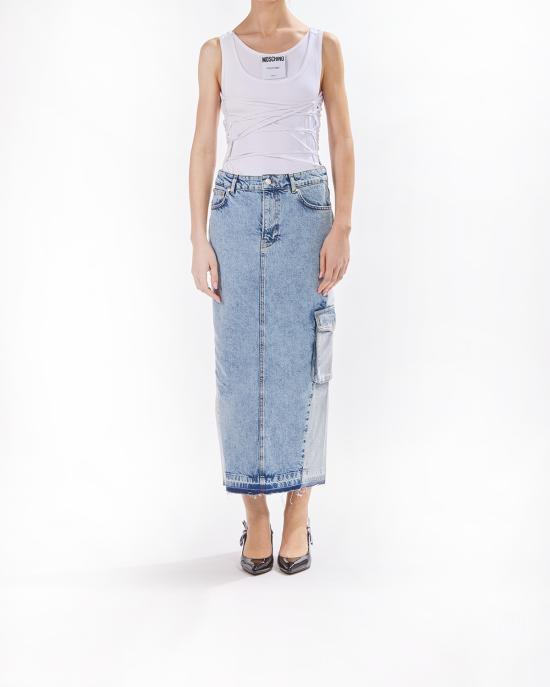 25SS 모스키노 롱 스커트 0105 3719 1303 JEANS - MOSCHINO