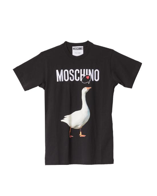 25FW 모스키노 반팔 티셔츠 0715 0541 1555 NERO