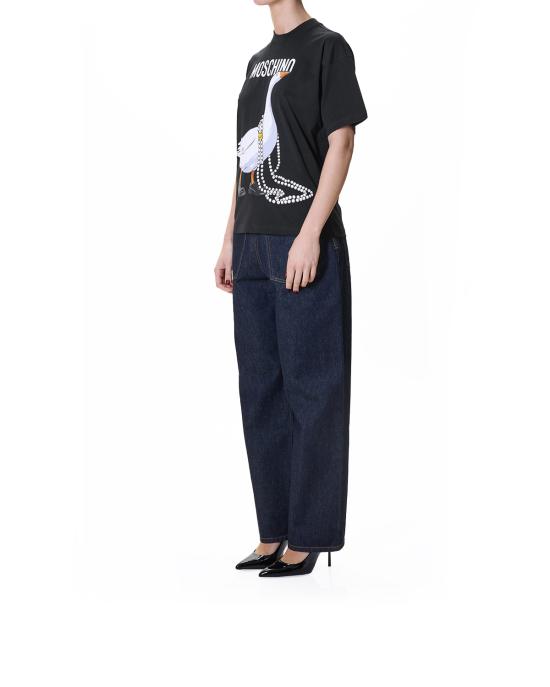 26SS 모스키노 반팔 티셔츠 0703 0541 1555 NERO - MOSCHINO