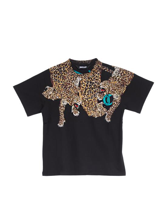 25SS 저스트까발리 반팔 티셔츠 78OAHA10 CJ718 899 black NERO MULTI