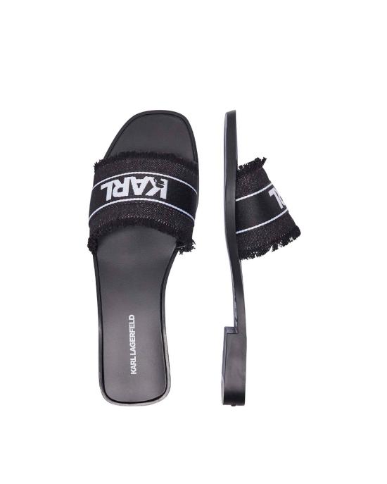 25SS 칼라거펠트 뮬/슬리퍼 KL80411 c900 black Border Slide NERO BIANCO - KARL LAGERFELD