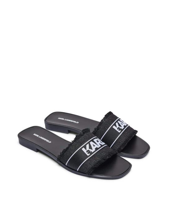 25SS 칼라거펠트 뮬/슬리퍼 KL80411 c900 black Border Slide NERO BIANCO - KARL LAGERFELD