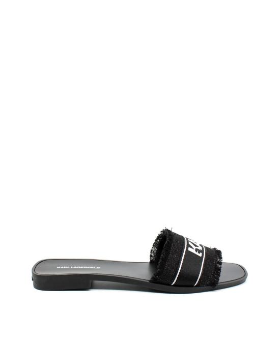 25SS 칼라거펠트 뮬/슬리퍼 KL80411 c900 black Border Slide NERO BIANCO
