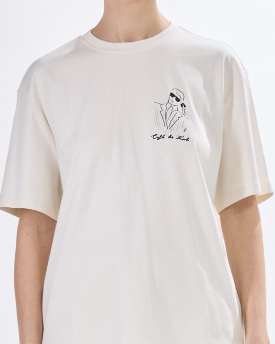  칼라거펠트 반팔 티셔츠 A2W17089 B09 cannolic cream OFF WHITE - KARL LAGERFELD