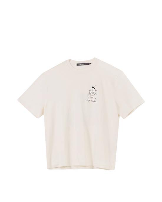 25SS 칼라거펠트 반팔 티셔츠 A2W17089 B09 cannolic cream OFF WHITE