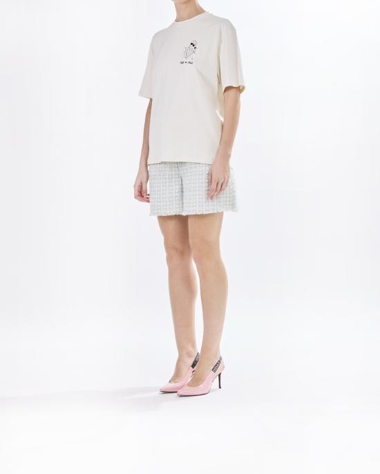  칼라거펠트 반팔 티셔츠 A2W17089 B09 cannolic cream OFF WHITE - KARL LAGERFELD